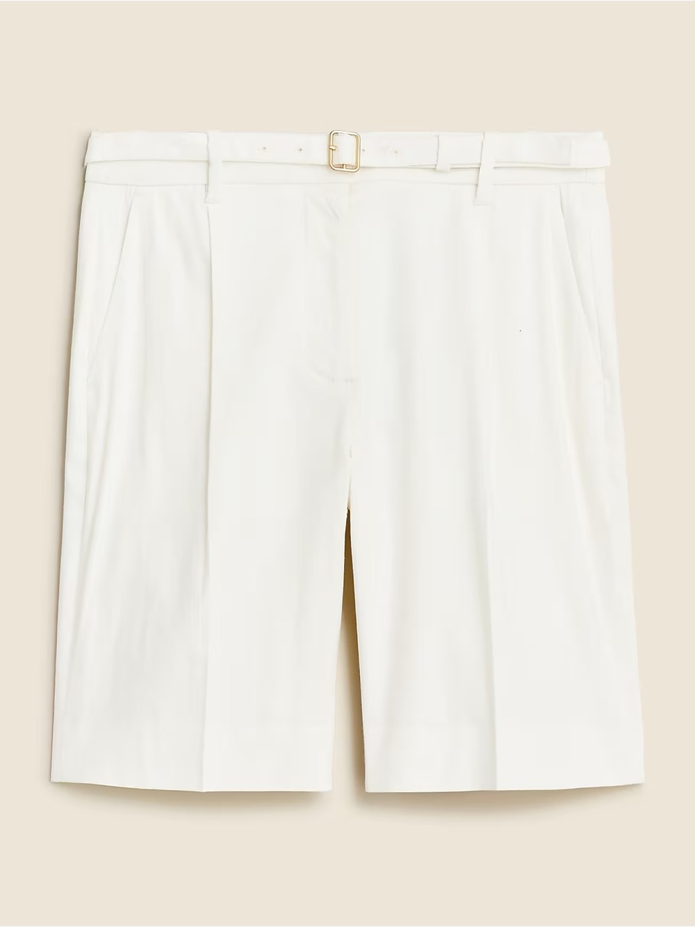 NWT J. Crew Pleated 9" Trouser Short with Belt in Linen Blend Ivory 10